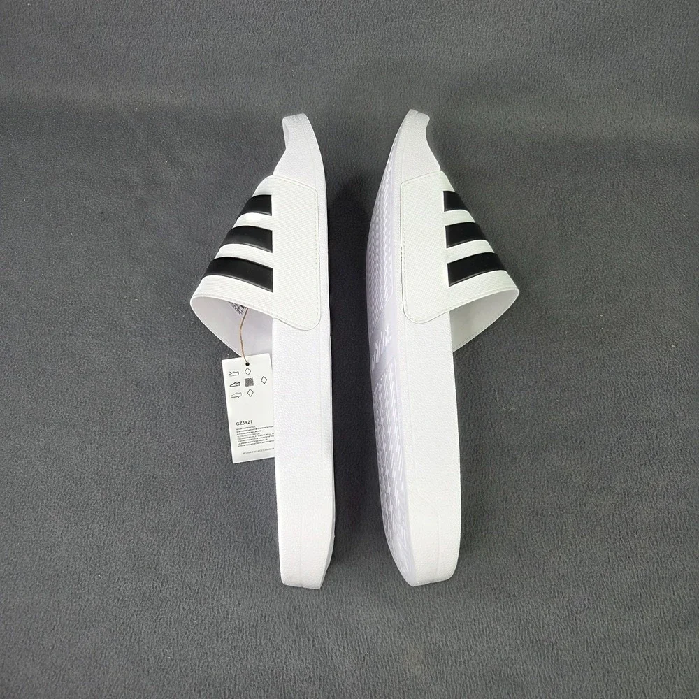 Adidas Adilette Shower Slides GZ5921 Men's Size 17 Slides White Black NEW